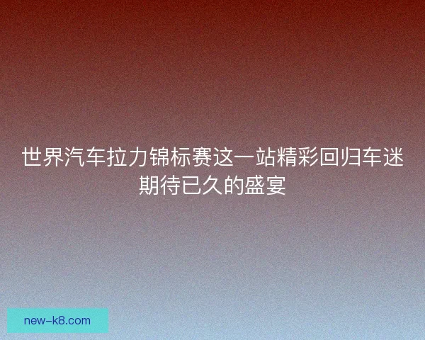 世界汽车拉力锦标赛这一站精彩回归车迷期待已久的盛宴